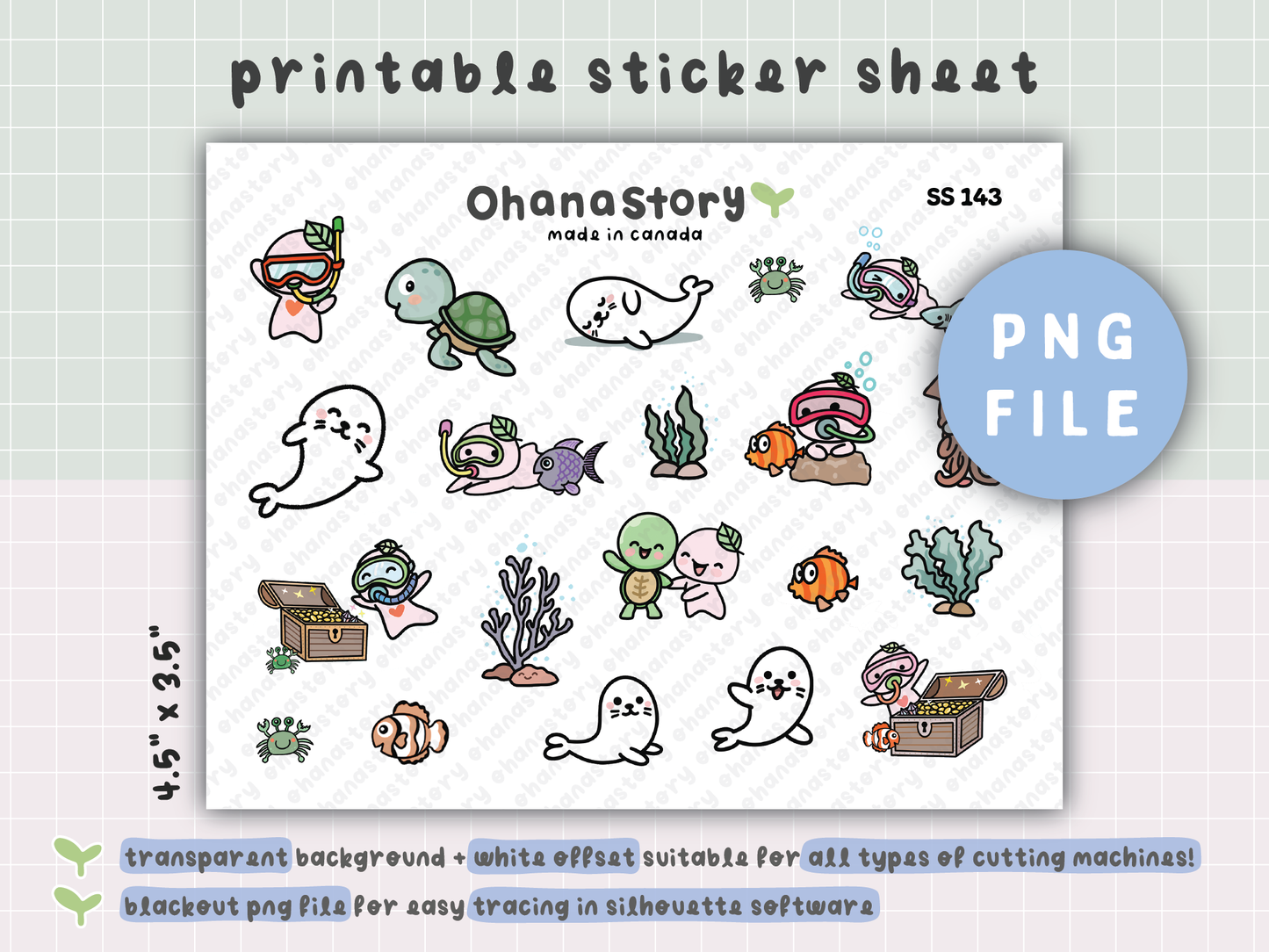 SS143 | Under the Sea V2 Printable Deco Stickers