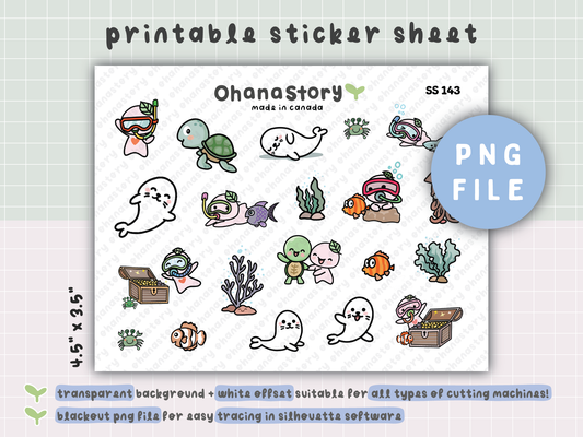 SS143 | Under the Sea V2 Printable Deco Stickers