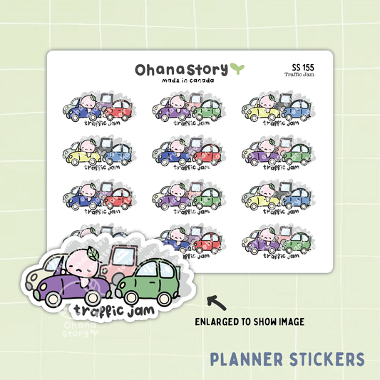 SS155 | Traffic Jam Icon Stickers Sheet