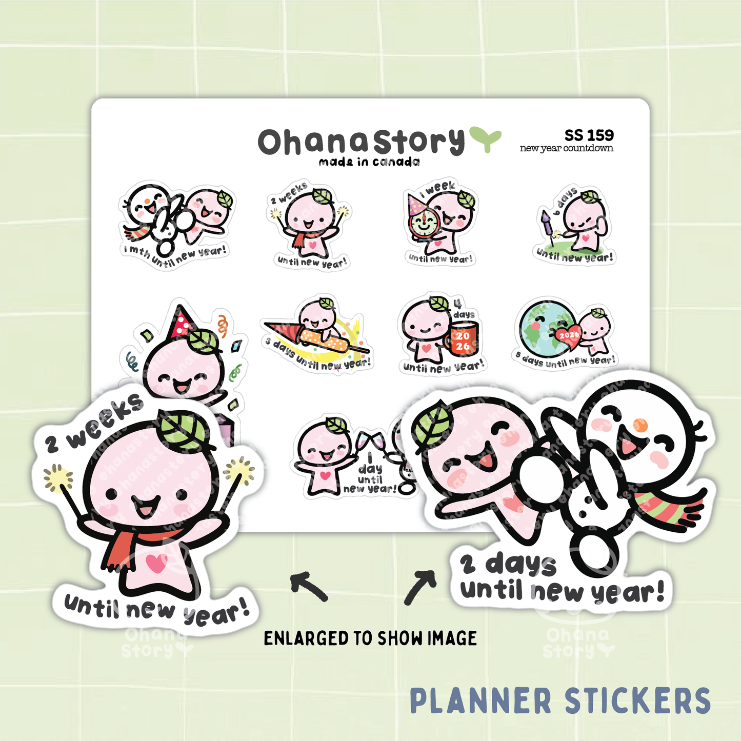 SS159 | New Year Countdown Icon Stickers Sheet