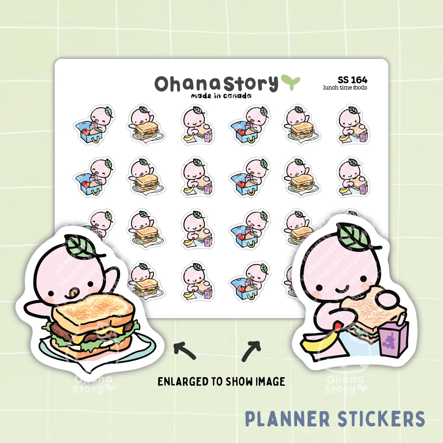 SS164 | Lunch Time Foods Icon Stickers Sheet