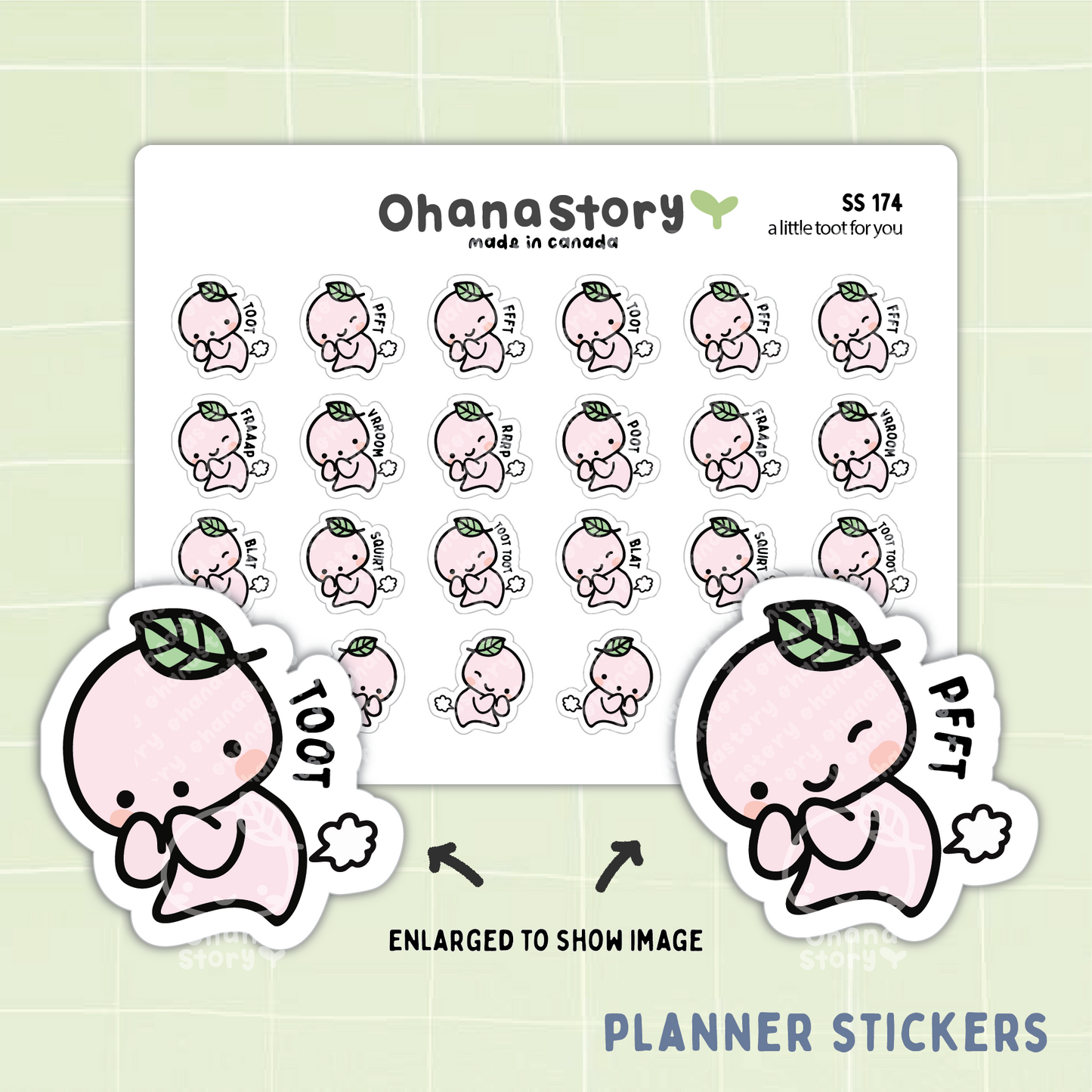 SS174 | Buji Farts Icon Stickers Sheet